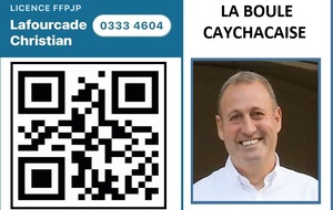 QR Code licence pétanque 2026 dématérialisée de La boule Caychacaise