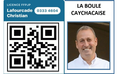 QR Code licence pétanque 2026 dématérialisée de La boule Caychacaise